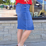Front Slit Pencil Skirt Bottom- Skirt RISEN