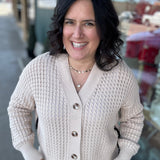 Sand ZigZag Crochet Knit Cardigan Tops- Cardigans EE:SOME