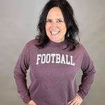 Mineral Burgundy Football Sweatshirt Top- Sweatshirt HRT and LUV