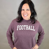 Mineral Burgundy Football Sweatshirt Top- Sweatshirt HRT and LUV