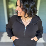 Black Quarter Zip Hoodie Top Top - Sweatshirt RAE MODE