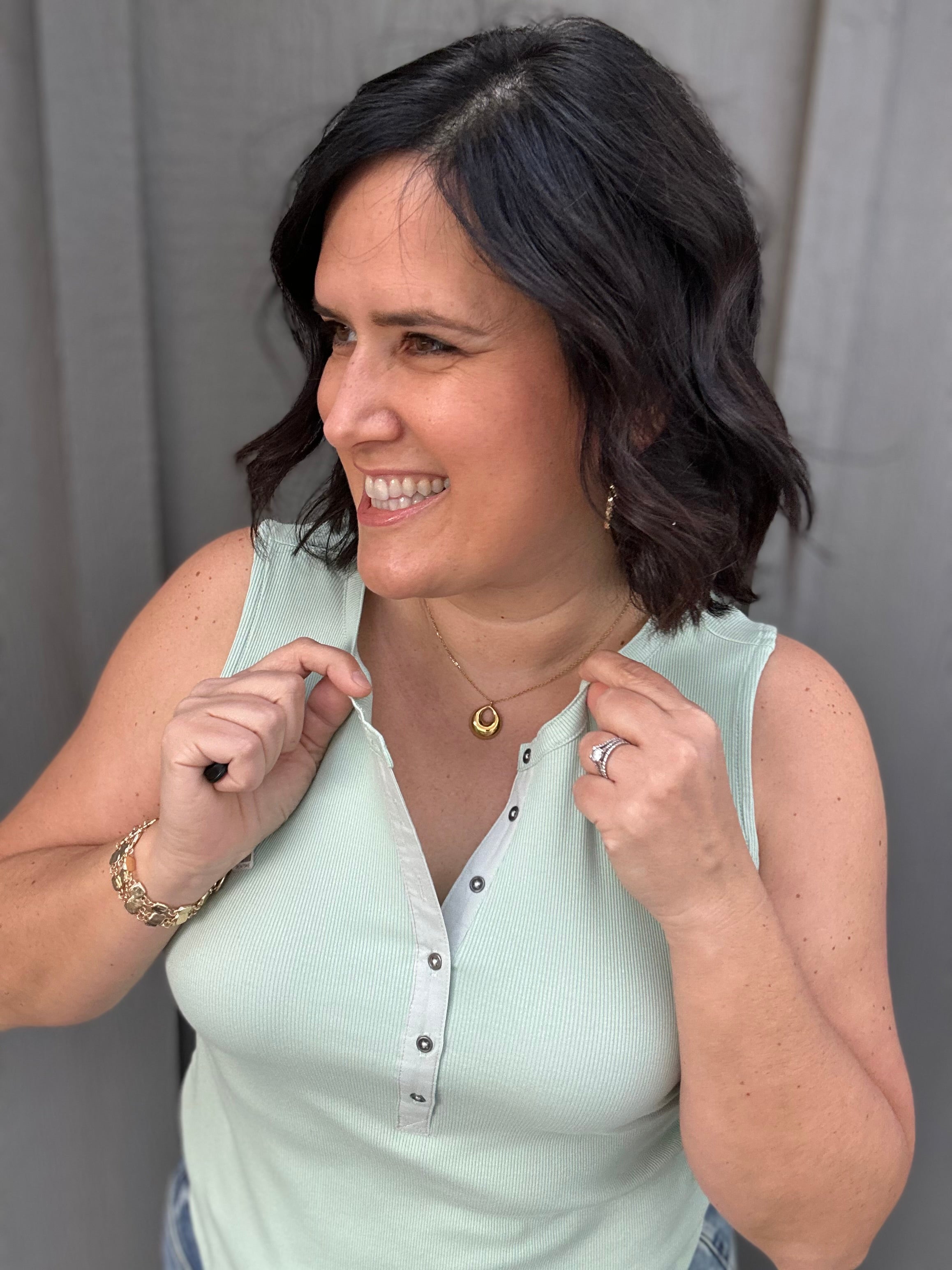 Sage Denning Henley Tank Tops- Tanks FLAG AND ANTHEM