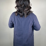 Navy Teddy Button Down Coat