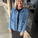 Indigo Roslyn Stretch Denim Jacket FLAG AND ANTHEM