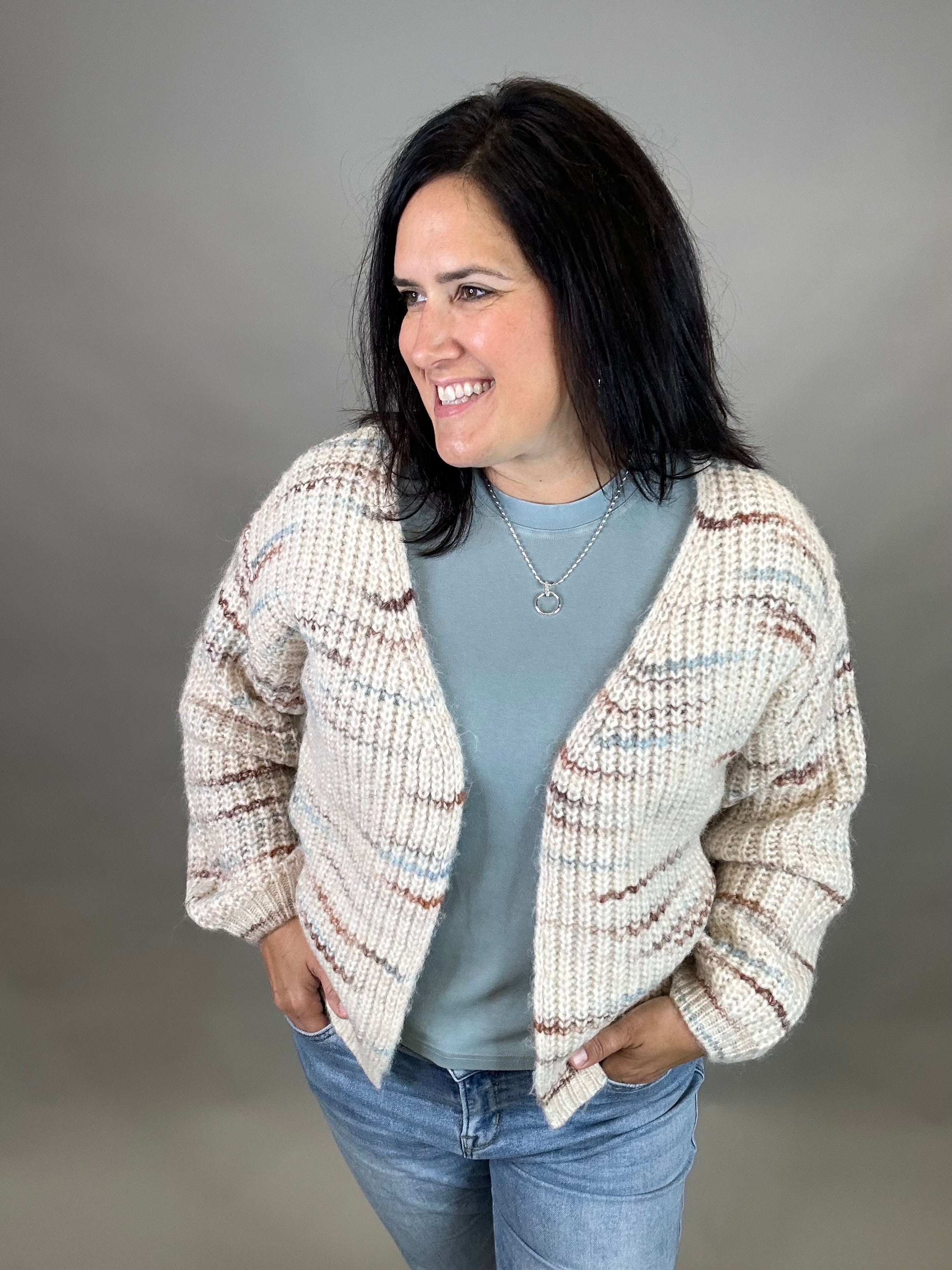 Dorset Balloon Sleeve Cardigan Tops- Cardigans FLAG AND ANTHEM
