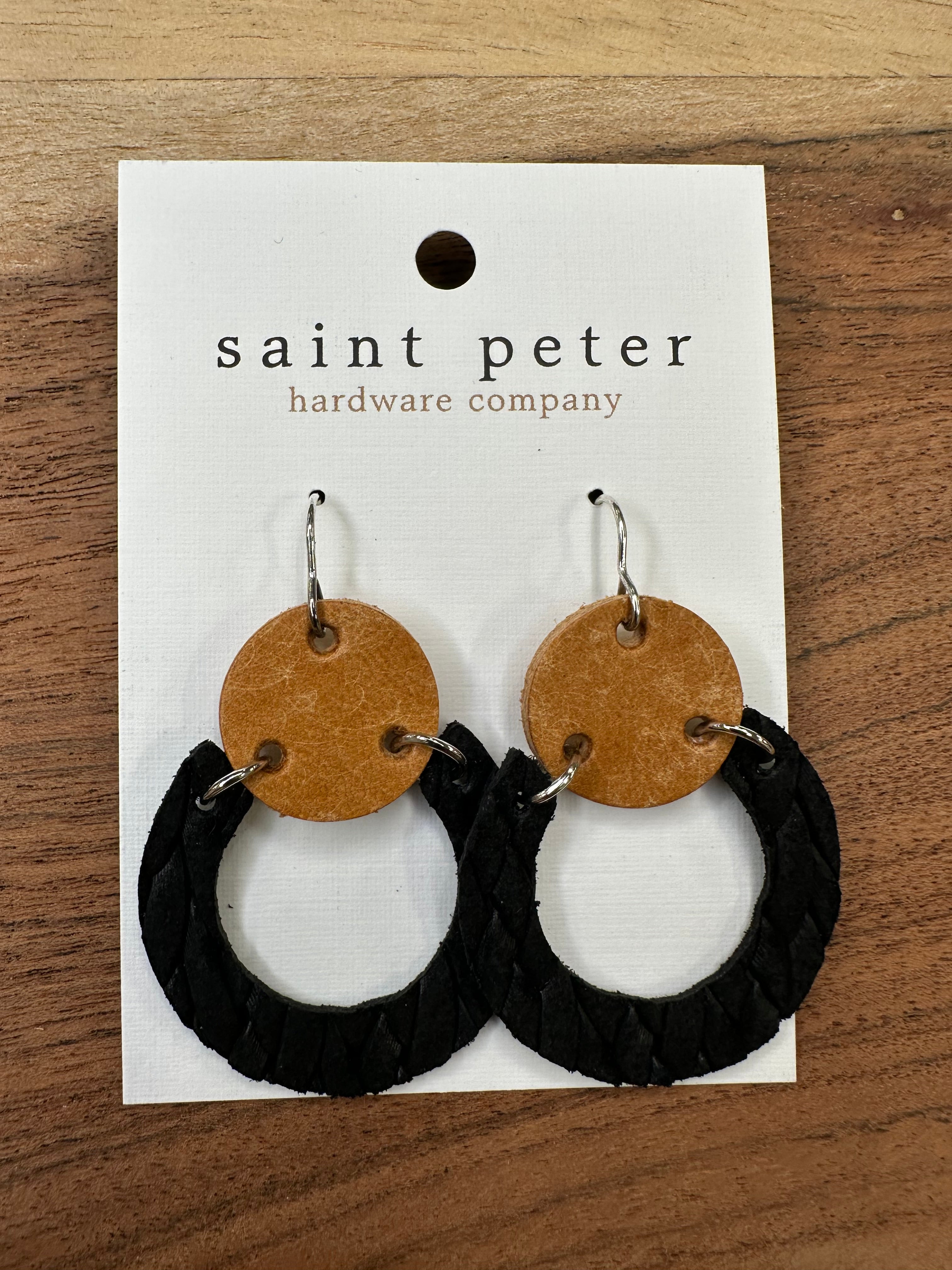 Brown/Black Round Earrings Jewelry - Earrings St. Peter Hardware