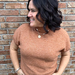 Camel Mock Neck Sweater Vest Top - Sweater STACCATO