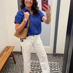 Royal Button Front Short Sleeve Tops - Button Ups STACCATO