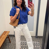 Royal Button Front Short Sleeve Tops - Button Ups STACCATO