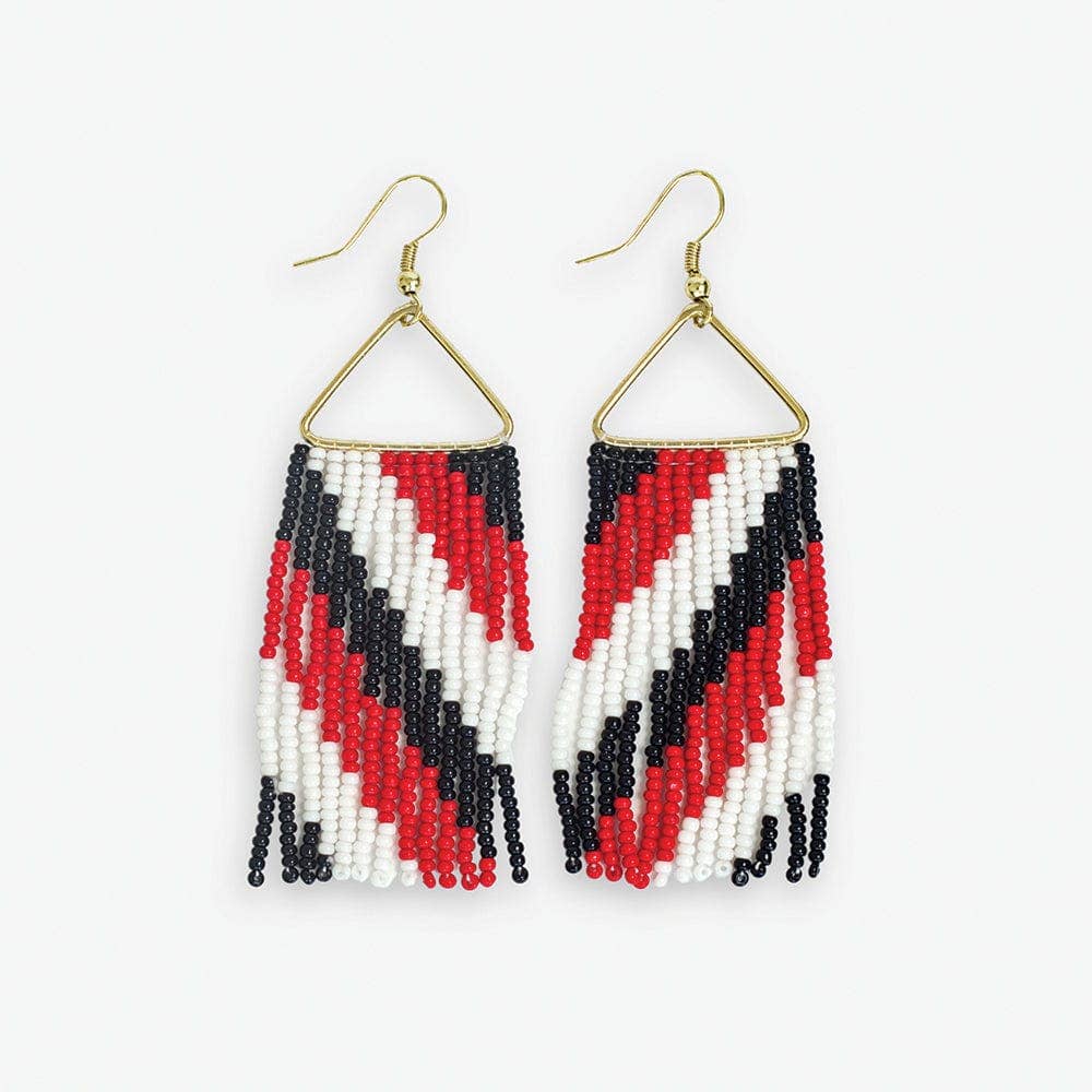 Whitney Red/White/Black Fringe Earrings Jewelry - Earrings INK + ALLOY