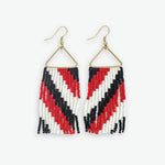 Whitney Red/White/Black Fringe Earrings INK + ALLOY