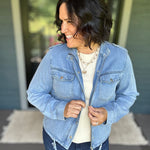 Poloo Blue Flap Jacket Outerwear- Jackets MICA DENIM