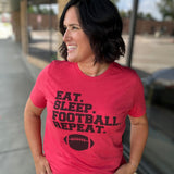 Red Eat Sleep Football Repeat