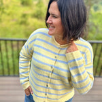 Daisy Sky Striped Cardigan Sweater Tops- Cardigans WISHLIST