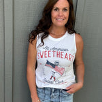 All American Sweetheart Graphic Tank Tops- Tanks HRT and LUV