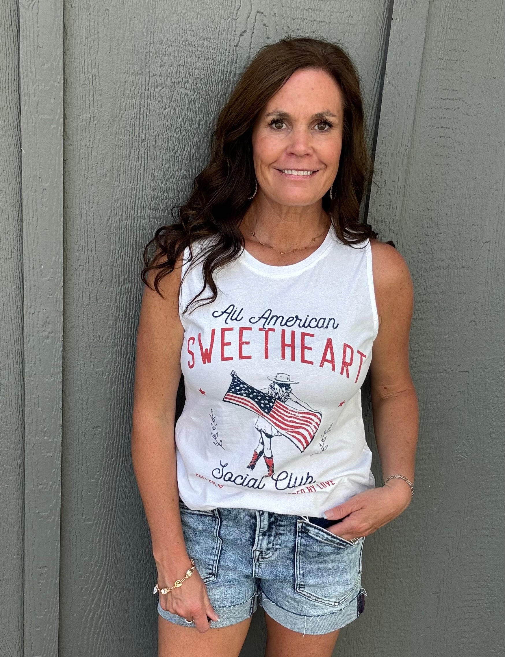 All American Sweetheart Graphic Tank Tops- Tanks HRT and LUV