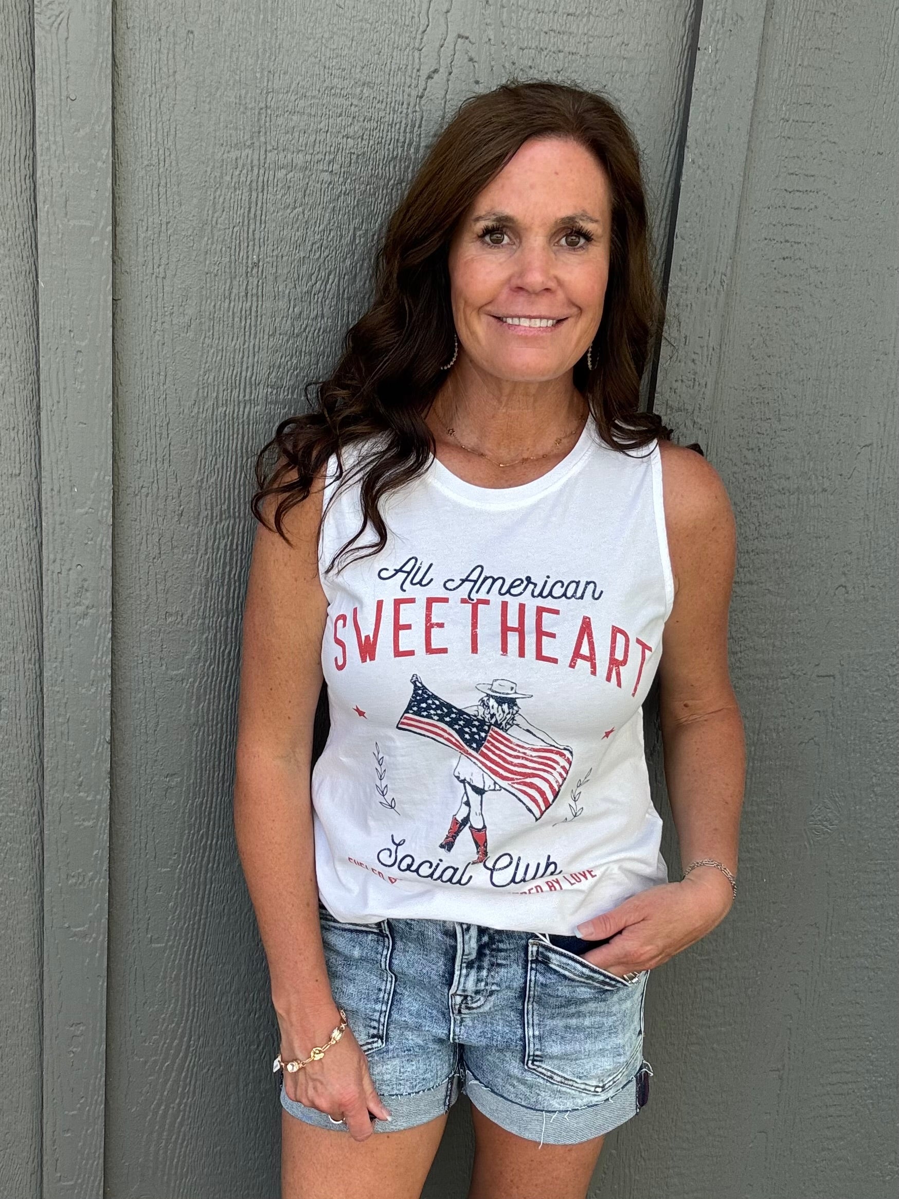 All American Sweetheart Graphic Tank Tops- Tanks HRT and LUV