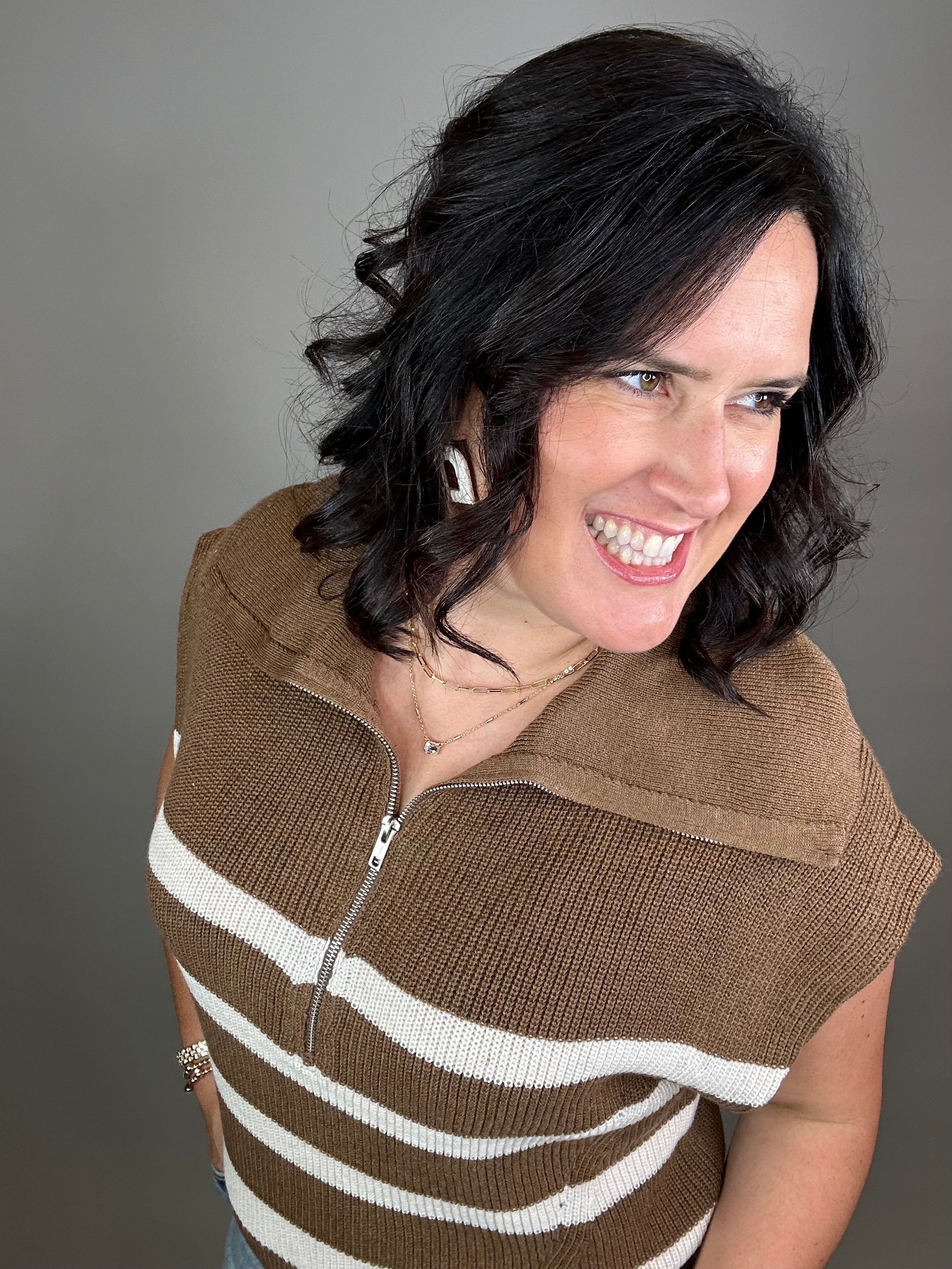 Brown Ivory Stella Sweater Top - Sweater THREAD & SUPPLY