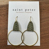 Olive Gold Circle Earrings Jewelry - Earrings St. Peter Hardware