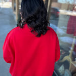 Red Reversible Mock Neck Top - Sweatshirt BUCKETLIST