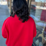 Red Reversible Mock Neck Top - Sweatshirt BUCKETLIST