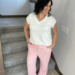 Pink Cherry Wide Leg Sweatpants Bottoms - Pants SUNDAY EDITION
