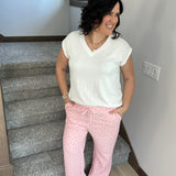 Pink Cherry Wide Leg Sweatpants Bottoms - Pants SUNDAY EDITION