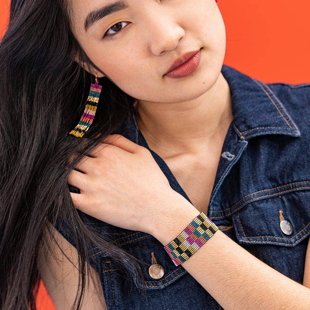 Kenzie Checked Stretch Bracelet Jewelry- Bracelet INK + ALLOY