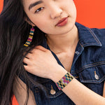 Kenzie Checked Stretch Bracelet INK + ALLOY