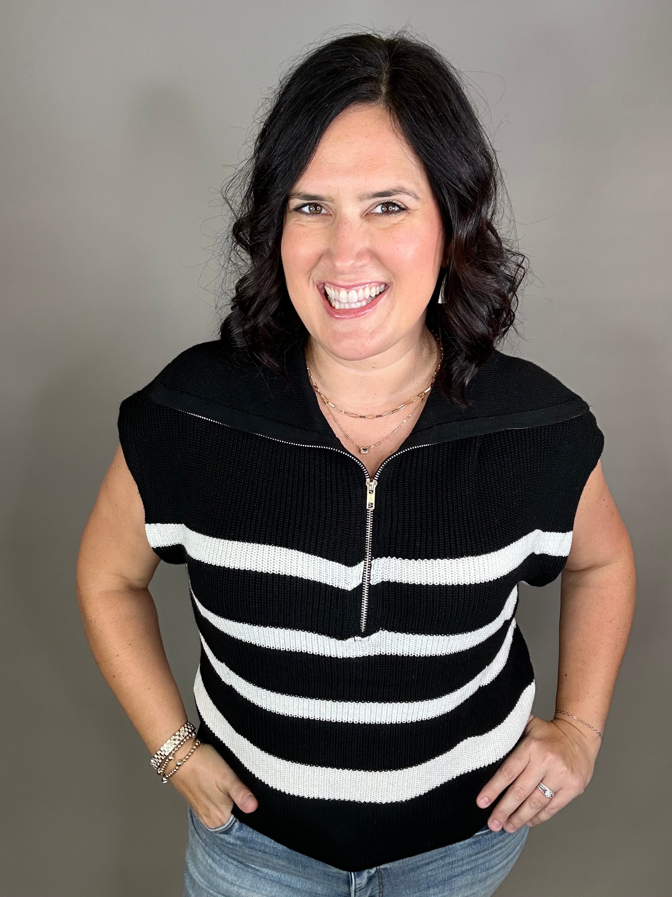 Noir Blanc Stella Sweater Top - Sweater THREAD & SUPPLY