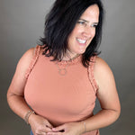 Marsala Ruffle Tank Tops- Tanks DOE & RAE