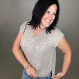 Mocha Cable Knit Vest Top Top - Sweater DOE & RAE