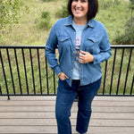 Magnolia Western Stretch Chambray Shirt Tops - Button Ups FLAG AND ANTHEM