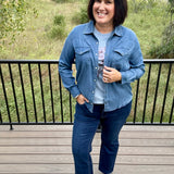 Magnolia Western Stretch Chambray Shirt Tops - Button Ups FLAG AND ANTHEM