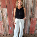Linen Wide Leg Trousers Bottom- Pants HEM & THREAD