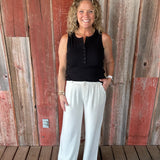 Linen Wide Leg Trousers Bottom- Pants HEM & THREAD