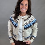Oatmeal/Navy Odessa Fair Isle Sweater Top - Sweater FLAG AND ANTHEM
