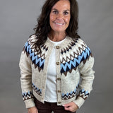 Oatmeal/Navy Odessa Fair Isle Sweater Top - Sweater FLAG AND ANTHEM