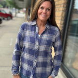 Daphne Indigo Multi Plaid Shirt