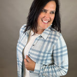 Blue Lynden Flannel Dress Dresses FLAG AND ANTHEM