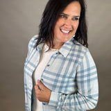 Blue Lynden Flannel Dress Dresses FLAG AND ANTHEM