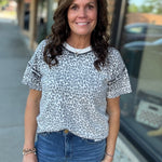 Leopard Short Sleeve Sweater Top - Sweater FATE by LFD