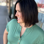 Green Henley Top Top - Tee STACCATO