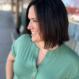 Green Henley Top Top - Tee STACCATO