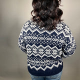 Navy Snow Flake Sweater