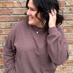 Brown Cloudy Knit Long Sleeve Top Top - Sweatshirt TRES BIEN