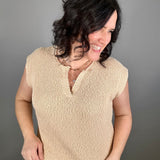 Biscuit Slub Sweater Relaxed Fit with Dolman Sleeves