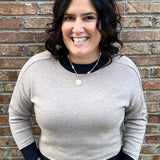 Dylan Colorblock Trim Sweater Top - Sweater SIX/FIFTY