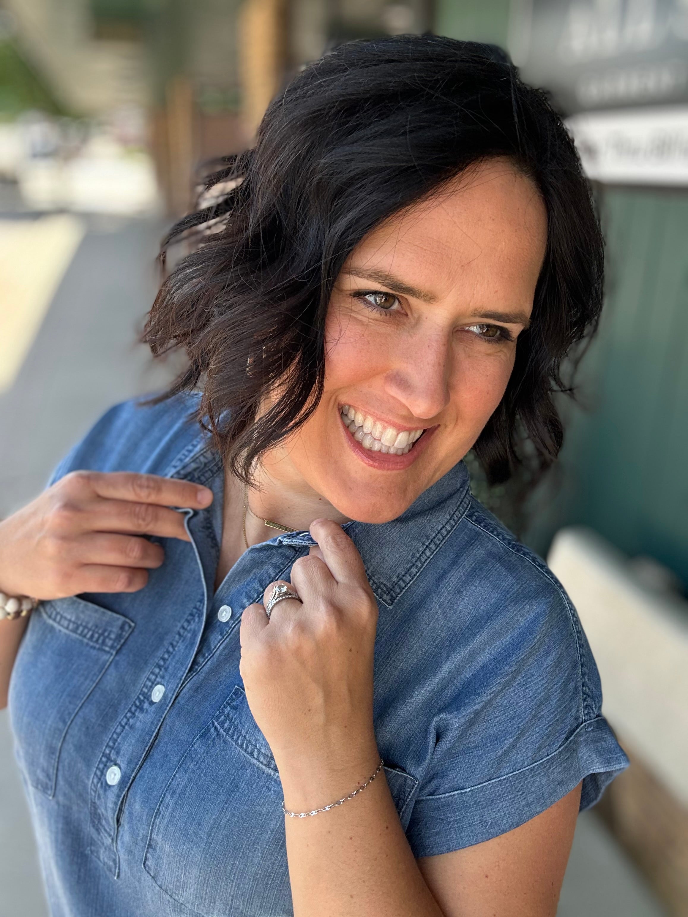 Evelyn Tencel Top in Marina Wash Tops - Button Ups THREAD & SUPPLY
