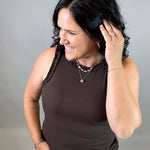 Espresso Ruffle Tank Tops- Tanks DOE & RAE